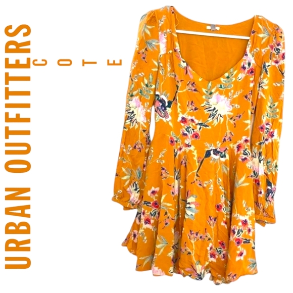 Urban Outfitters Ecote Rosalinda Multifloral Minidress Fit & Flare Side Zip Sz 6 - Picture 14 of 14